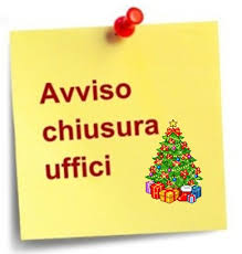 Chiusura pomeridiana Uffici Comunali 24 e 31 dicembre 2024 in occasione delle Festività Natalizie